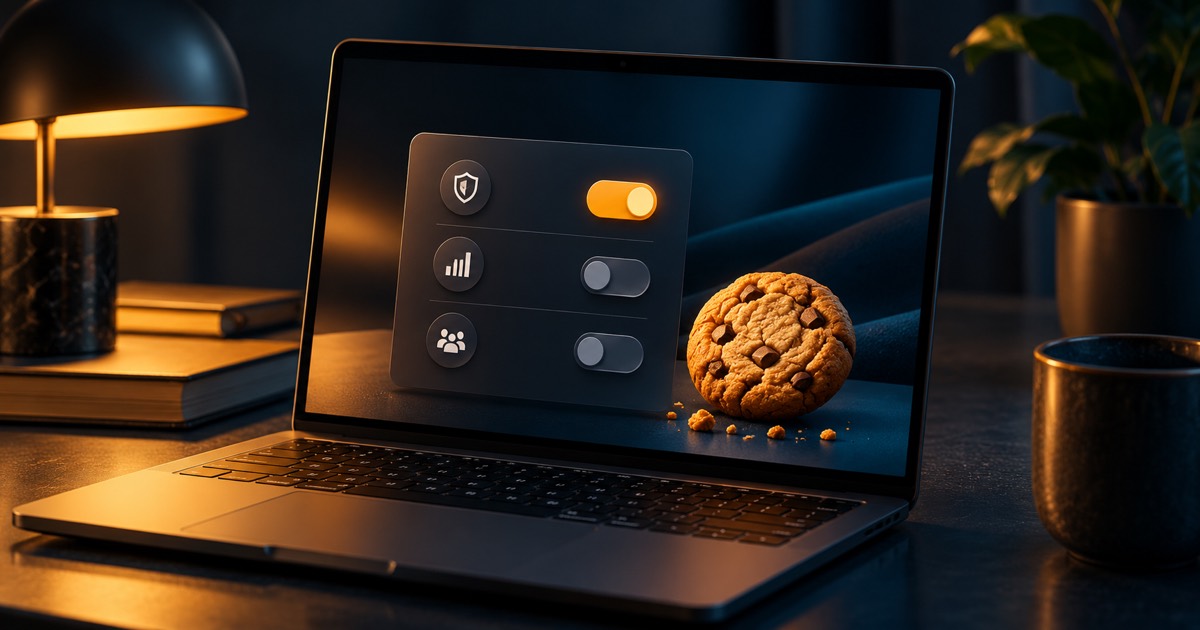 Панель выбора категорий cookie с отдельными переключателями